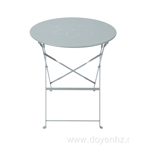 60cm Metal Round Folding Table with Star Pattern